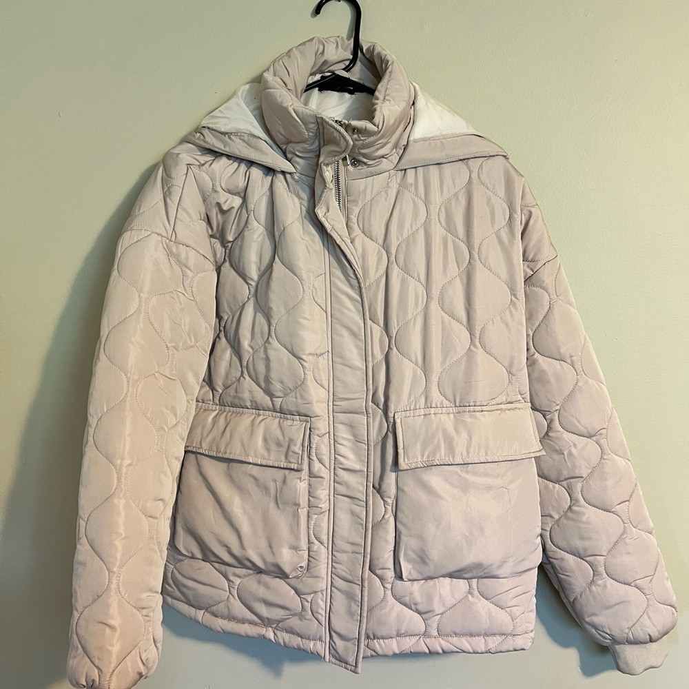 PrettyLittleThing Cream Quilted Puffer Jacket